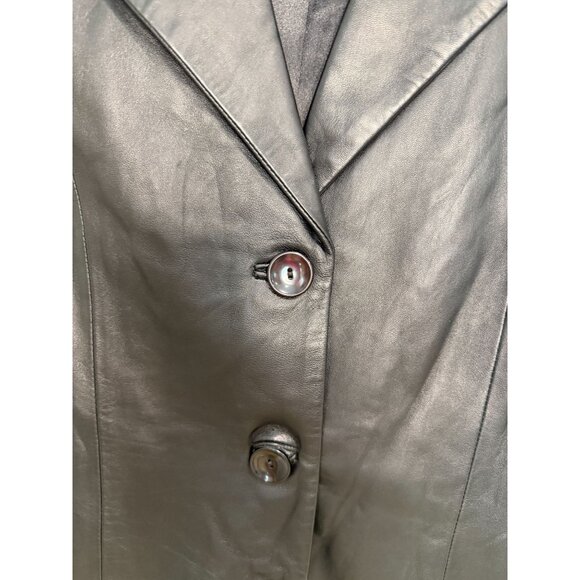 Vintage 90s Gian Mori Italian Genuine Leather Blazer, size large - Picture 5 of 14